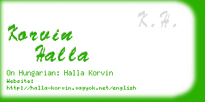 korvin halla business card